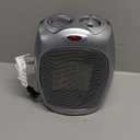 Amazon Basics Ceramic Space Heater, Portable Indoor Heating Solution, With Overheat and Tip-Over Protection, Thermostat, Non-Oscillating, 1500W, 7.52"D x 6.34"W x 9.45"H, Silver