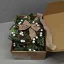 Lyrow 8 Pcs 8" Mini Christmas Kitchen Cabinet Wreaths with Ribbon Bow Artificial Leaves Berries Hanging Wreaths for Christmas Home Front Door Window Decorations(Farmhouse Style)