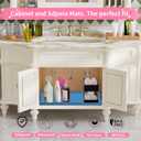 Sdpeia Under Sink Mat 22"14" Waterproof Silicone Cabinet Liner & Sink Protector for Kitchen & Bathroom, Multi-Purpose Organizers Tray for Pets, Laundry, Cat Litter Mat (Ocean Blue)