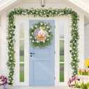 Artificial Eucalyptus Garland with Morning Glory Flowers, 2 Pack Faux Eucalyptus Leaves Greenery Garland Hanging Vines for Wedding Party Backdrop Mantle Table Arch Wall Decor, 6 FT Indoor Outdoor