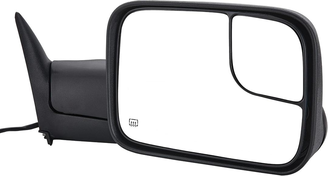 Towing Mirror Replacement Fit for 1998 1999 2000 2001 DodgeRam 1500,Ram 2500 Ram 3500.Pickup Truck Power Heated Manual folding Side View Mirror Passenger Side(Only Right Side)