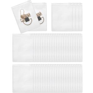 PATIKIL PVC Jewelry Bags, 50 Pcs 5" x 3.5" Jewelry Pouches Clear Zipper Bags Anti Oxidation Self Sealing Small Bags for Earrings Necklace Bracelets Storage Travel Business