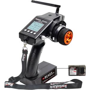 Radiolink RC4GS V3 5 Channels RC Transmitter and Receiver, 2.4GHz Surface Remote Controller R6FG Gyro RX Combo, 30 Models Storage for RC Crawler, Drifting, Bash, Buggy Cars and Boats