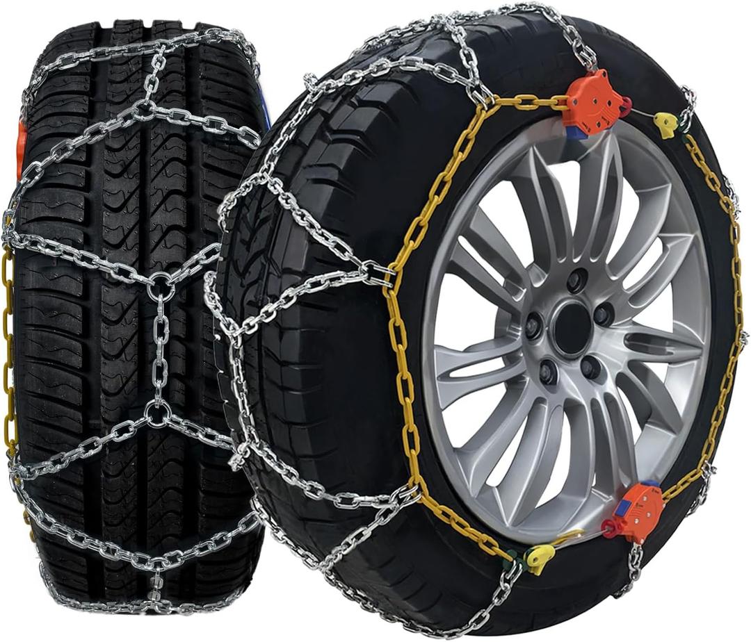 232605 Adjustable Snow Tire Chains for Light Truck, SUV, Cars, Pickups, 2 Pack Anti-slip Snow Chains for Pickup Trucks Winter Tire Chains 225 235 255 265 275 - Series 232605