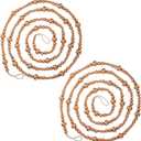 Boao 20 Feet Christmas Wooden Beads Garland Gold Christmas Tree Garland Wall Hanging Prayer Beads for Holiday Home Rustic Farmhouse Natural Boho Decor