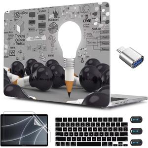 CISSOOK Creative Bulb Hard Shell Case for MacBook Air 13.6 inch 2026 2025 2024 2022 Release, Plastic Hard Shell Cover with Keyboard Cover for MacBook Air 13 M2 M3 M4 M5