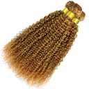 Honey Blonde Bundles Huamn Hair Highlight Curly Wave Human Hair Bundles 20 20 20 Inch Brazilian Virgin Remy Hair Extensions Deals #P2730 Honey Brown Bundle