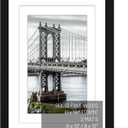 11x14 Picture Frames Solid Wood Display Pictures 9x12 or 8x10 with Mat or 11x14 Frame without Mat Poster Photo Frame Art with 2 Mats for Wall Mounting or Table Top(Black)