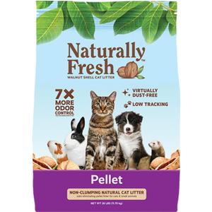 Naturally Fresh Cat Litter Made From Walnut Shells, Pellet Non-Clumping, Sustainable, and Upcycled, 26 Lbs (light brown)