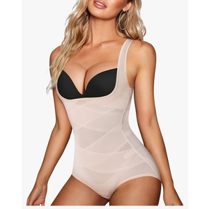 REYEOGO Shapewear Bodysuit for Women Tummy Control Butt Lifter Panty Hi-Waist Trainer Stomach Body Shaper Slimming Girdles, S
