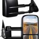 Towing Mirrors, Fit 2007 2008 2009 2010 2011 2012 2013 2014 Chevy Silverado GMC Sierra 1500 2500HD 3500HD(2007 New Body Style ONLY) Power Adjusted Glass Heated Tow Mirror Side Mirror Black
