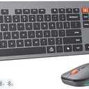 MEETION Wireless Keyboard and Mouse, Ultra Slim Multi-Device Bluetooth Keyboard Mouse, Low-Profile Full Size Keyboard, 1200-3200 DPI Mice, for Computer PC Laptop Tablet iPad, Windows/Mac/iOS