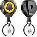 MNGARISTA Upgraded Heavy Duty Retractable Keychain with Belt Clip, 10 OZ Retraction, 31.5" Stainless Steel Cord, ID Badge Reel with Badge Strap and Key Ring, 2 Pack