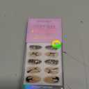 BTArtbox Press On Nails Almond - 3D Design Black Medium Press On Nails with Glue for Women, Opaque Soft Gel Glue On Nails in 15 Sizes - 30 Stick On Nails Kit, Gothic Chains