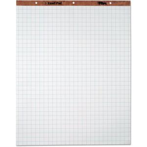 TOPS Easel Pad, 3-hole punched, white, 15 lb, 1" squares, 50 SH/PD, 4 per Carton (7900)