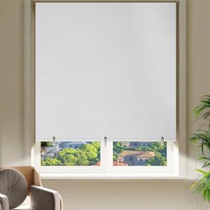 Blackout Curtains for Bedroom, Self Adhesive Indoor Blackout Blinds, No Drilling or Tools, UV Protection, Portable Roller Window Shades for Living Room Office or RV Travel (48“W*72" H, White)