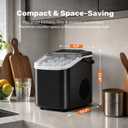 Sweetcrispy Countertop Ice Maker with Scoop, Basket and Handle, Portable Ice Machine 9 Cubes Ready in 6 Mins, 26.5lbs in 24Hrs, 2 Sizes for Home Kitchen Office Bar Party