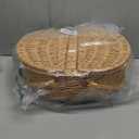 Wicker Storage Basket Lid Rustic Woven Picnic Basket for Decor Multipurpose Storage for Fruits Snacks and Household Items