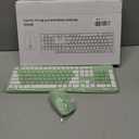Wireless Keyboard and Mouse Combo, Full-Size Silent Ergonomic Keyboard and Optical Mouse, Long Battery Life, 2.4G Lag-Free Mice Keyboard for Computer,Mac,Laptop,PC,Windows(Avocado Green)