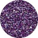 1500pcs 4mm Half Pearl Dark Purple AB Flatback Beads for Crafts DIY Round Plastic Half Flat Back Pearls Loose Bead for Cup Shoes Wedding Dress Decoration Nail Art