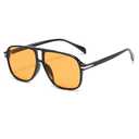 NIDOVIX Retro Aviator Sunglasses for Women Men Vintage 70s Square Classic Aviator Shades Sun Glasses UV400 Protection (Black/ Orange)