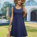 Zeagoo Summer Dresses for Women 2026 Sleeveless Casual Floral Tshirt Sundress with Pockets Loose Tank Beach Dress (Blue, XL)