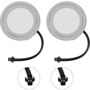 2 Pack Range Hood Lights with SM Socket DC 12V 1.5W 6500K Hole Closet Range Hood LED Light Recessed Stove Hood Light Bulb Replacement, SM Socket