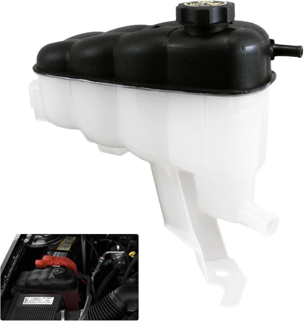 22870828 Engine Coolant Reservoir Tank with Cap Compatible with 2005-2019 Cadillac Escalade | Chevrolet Avalanche Cheyenne Silverado Suburban Tahoe | GMC Sierra Yukon | Replaces # 603-054