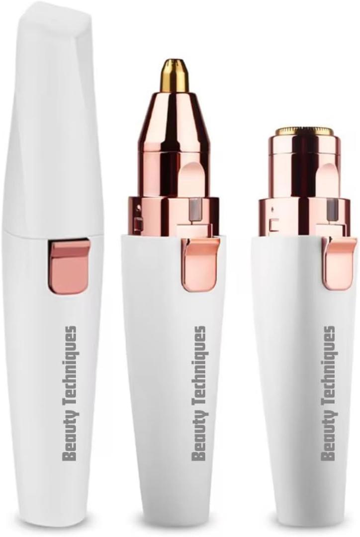 Finishing Touch Flawless Women's Painless Hair Remover, Rechargeable,White/Gold Eyebrow & Facial Trimmer: 2 in1 Rechargeable
