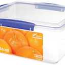 Sistema KLIP IT Food Storage Container, 5 L, Airtight & Stackable, BPA-Free, Clear with Blue Clips