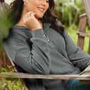 AlvaQ Womens Oversized Sweatshirts Plus Size Casual Loose Long Sleeve Button Up Henley Tops (Gray, XXXL)
