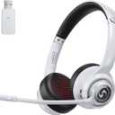 Wireless Headset for Work, HD Sound Bluetooth Headphones with Mic | with ENC Noise Cancelling Microphone and Mute Office/Video Calls/Business/WFH/Home, 50H Playtime for PC/Laptop/Cell Phone