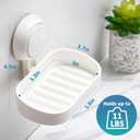 TAILI Soap Holder Soap Dish for Shower, Suction Cup Soap Holder for Shower Wall, Bathroom Accessories, Removable Strong Hold Soap Saver, Drill Free, White 2 Set