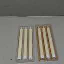 GenSwin Flameless Ivory Taper Candles Flickering with 10-Key Remote, Battery Operated Led Warm 3D Wick Light Window Candles Real Wax Pack of 6, Christmas Home Wedding Decor(0.78 X 9.64 Inch)