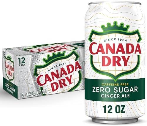 Canada Dry Zero Sugar Ginger Ale Soda, 12 fl oz cans, 12 pack Exp. 08/29/2026