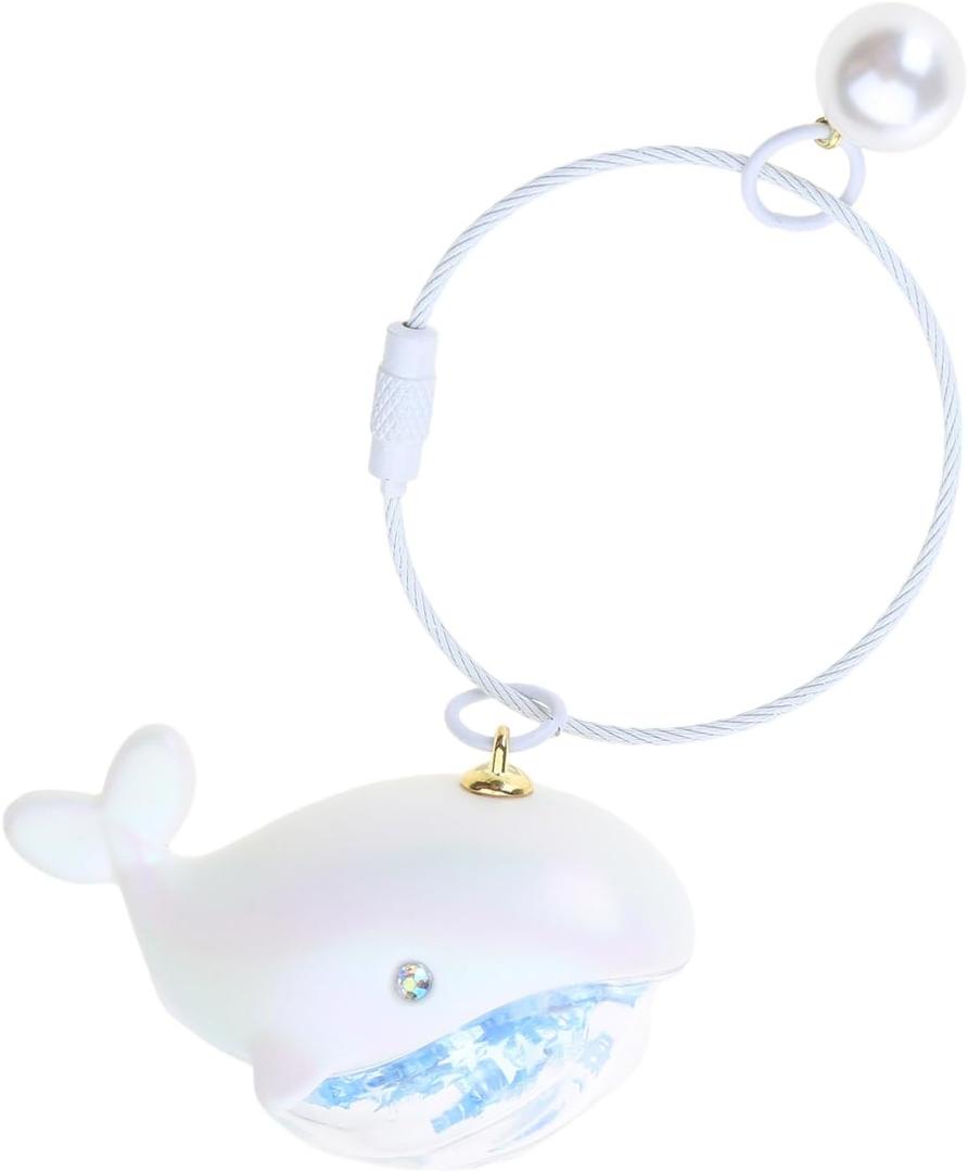 Whale Keychain Marine Life Animal Keychains for Car Bag Keyring Personality Key Chain Charm Jewelry Valentines Day Gift (White)