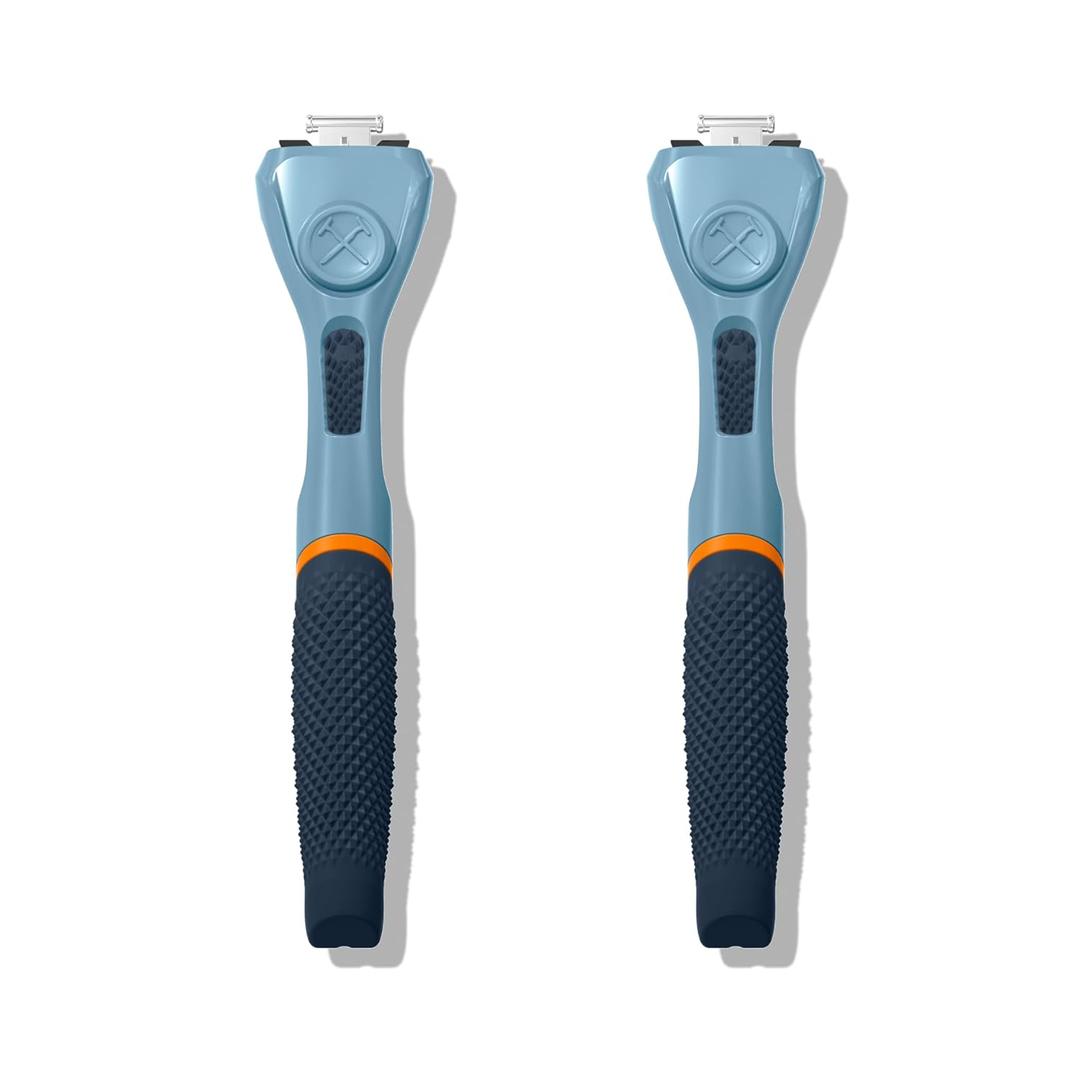 Dollar Shave Club | Razor Handle (2 Pack) Blue | Replacement Razor Blade Handles