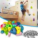 50 PCS Rock Climbing Wall for Kids,Rock Wall Climbing Holds,Adults Climbing Wall Grip Kits Holds Up to 230 lbs for Outdoor Indoor Home Playground Climbing Holds（Pastel Color）