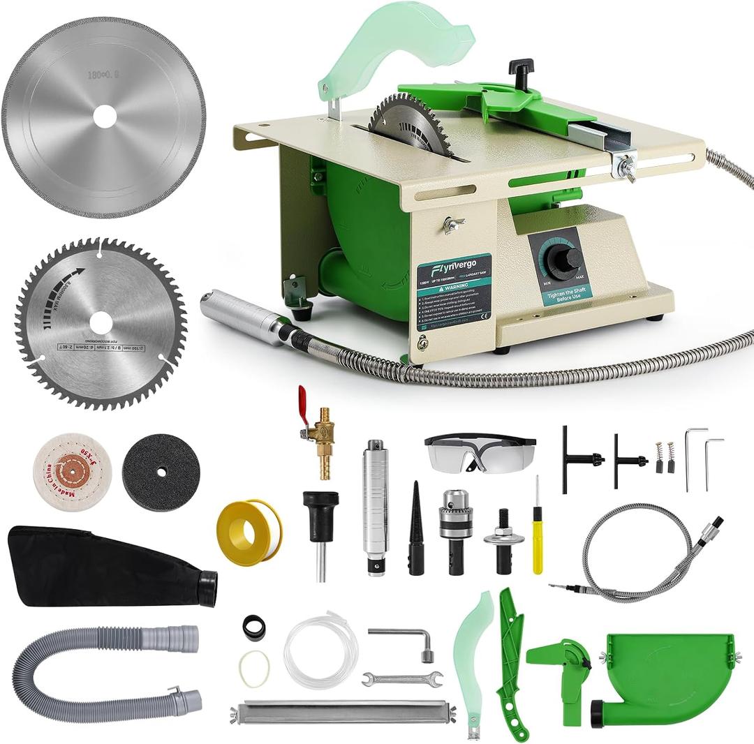 Pro Lapidary Saw for Cutting Rocks, 110V 1380W Jewelry Rock Saw Rock Cutter for Crafts Lapidary Equipment for Heavy Duty Gemstone Cutting Grinding Woodworking Carving