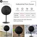 Wall Mount Fan Cover,Suitable for 18-20 Inch Industrial Fan and Pedestal Fan,Waterproof Dust Proof Anti-UV Outdoor Fan Covers,Black