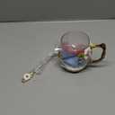 AISVELDY Flower Tea Cup,Clear Glass Fancy Coffee Mug with Spoon,Gift Box for Her Mom Wife Grandma Girls Friends Valentines Christmas Birthday Present Idea for Juice Milk Hot And Cold Drinks Use (Yellow and Red)