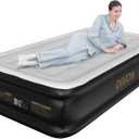 DIVON Twin Air Mattress with Built in Pump Raised,18 Inflatable Mattress with Wave Design,Blow Up Mattress in 2 Mins,Single Twin Size Air Mattress for Guest, Thicker AirBed,Colchon Inflable-330Lbs (Grey)