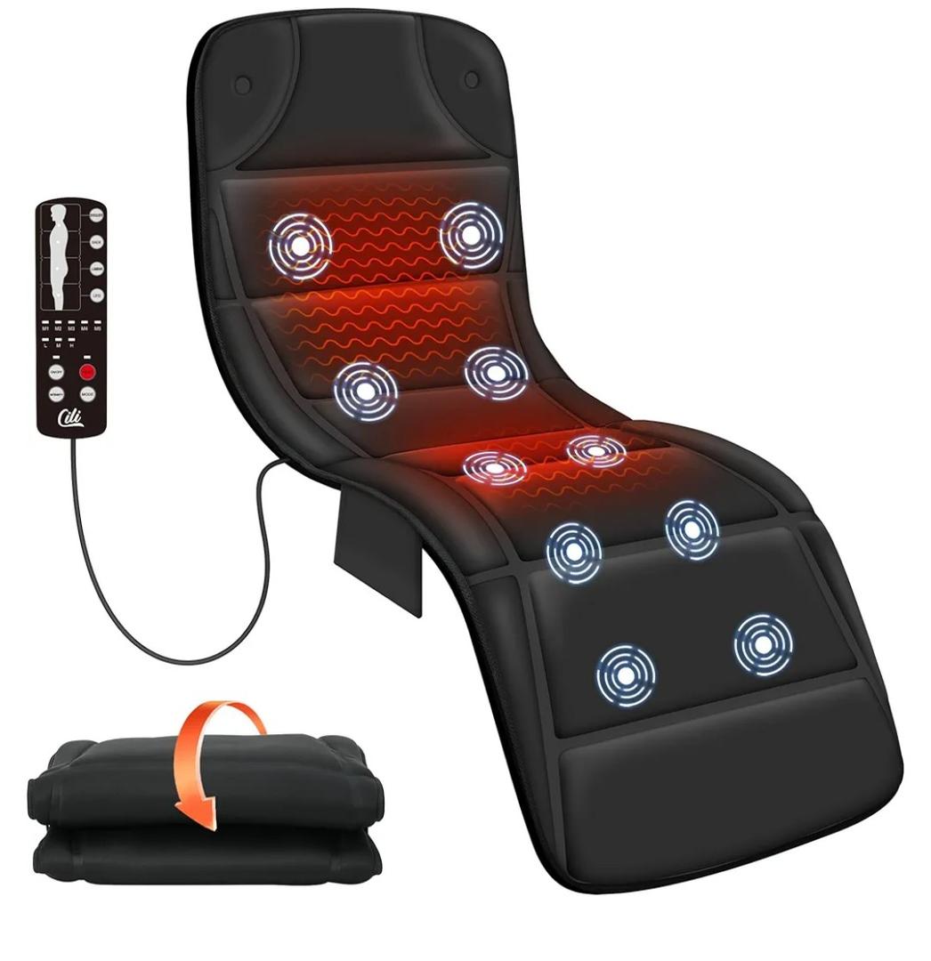 CILI Full Body Massage Mat with Heat, Vibration Back Massage Pad, Full Body Massager for Bed Chair Sofa, Massage Mattress Pad