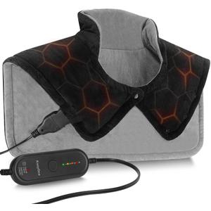 KozyOne Weighted Premium Heating Pad for Neck, Shoulders & Back, Far Infrared & Negative Ion Therapy for Pain Relief, 4 Heat Settings, Auto Shut-Off, Machine Washable (22" x 20.5")