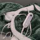 Electric Heated Blanket King, UltraCozy Premium Flannel & Sherpa, Even Heat Distribution & Stable Temp, 110H AutoOff, 8 Temps (86125.6F), Overheat Protection, Ideal Gifts for Grandma (Green)