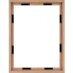 MCS Canvas Float Frames 18x24 Frame, Walnut Woodgrain for Finished Canvases, Vertical & Horizontal Wall Hanging Large with Adhesive for Canvas Paintings (1-Pack), 18x24 without Mat