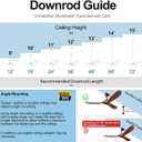 24 INCH Ceiling Fan Downrod With Extended Wires,1 inch Outside Diameter, Extension Rod Only Ceiling Fans Compatible, Not Threaded(Black)
