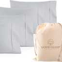 Set of 4 Pillow Cases Queen Standard,800 TC 100% Egyptian Cotton, Great for Hair & Skin Care, Silky Soft Sateen Weave Pillow Covers for Bed Pillow, Improves Sleep Quality, 4" Hem Pillowcases, Light Gray