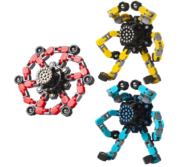 Gokeey Transformable Fidget Spinners 3 Pcs for Kids and Adults Stress Relief Sensory Toys for Boys and Girls Fingertip Gyros for Party Favors Goodie Bag Stuffers for Kids