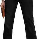 Metietila Jeans for Women Trendy High Waisted Corssover Boyfriend Jeans Distressed Stretchy Denim Pants (Black, L)